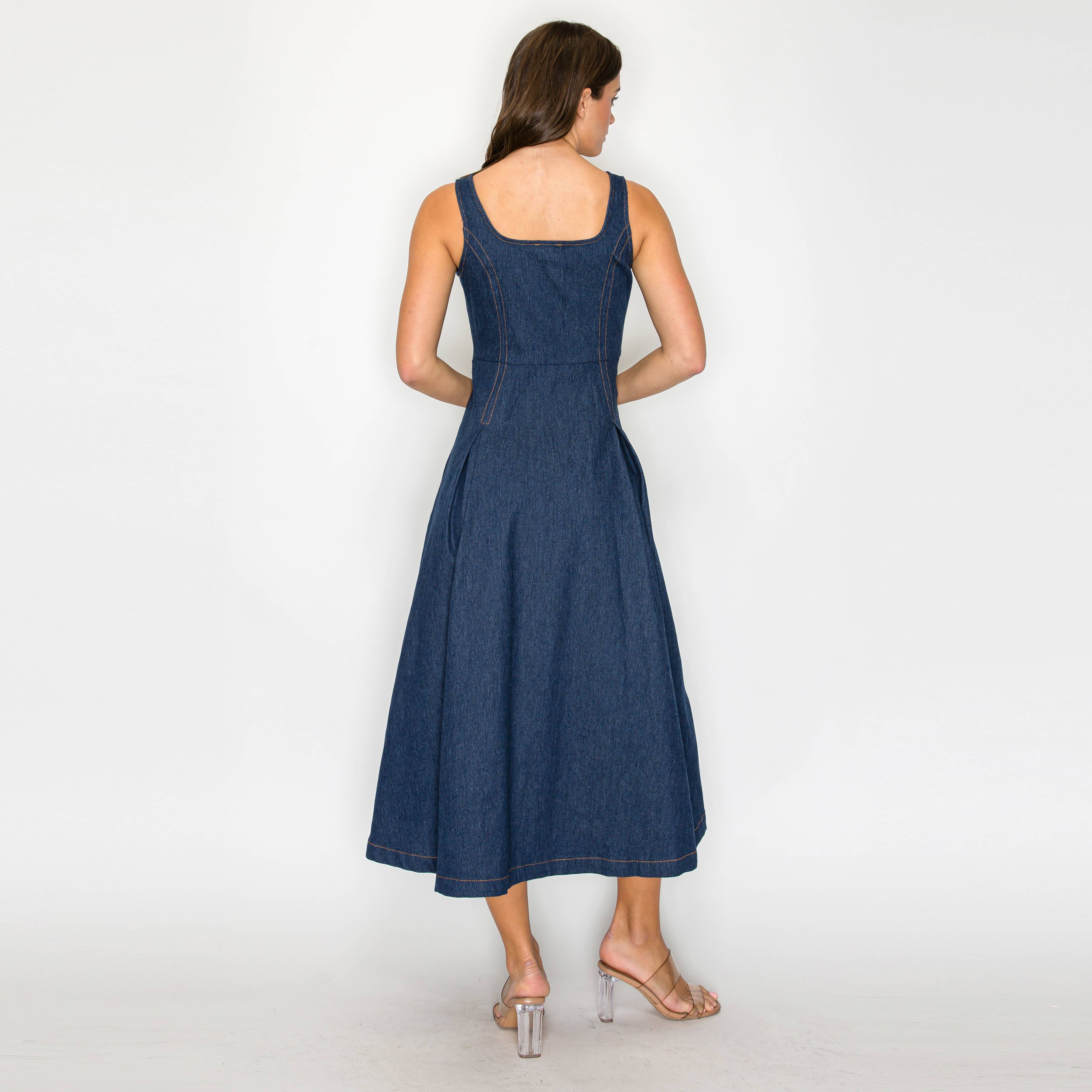 The Willow Denim Midi Dress