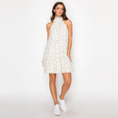 Blue Cloud Daisy Halter Mini Dress