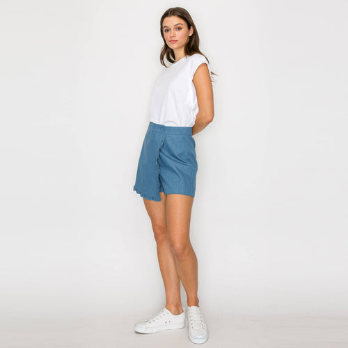 Ruffle Ruffle denim skort