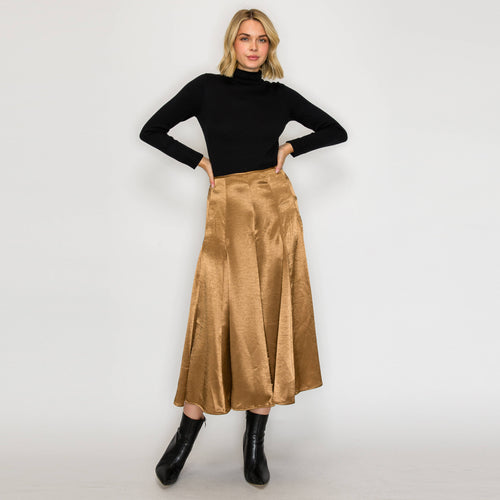 ESSENTIAL Satin Skirt for Every Girl - SEPHIA