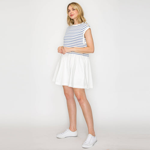 Marine Blue Stripe Mini Dress