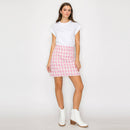 Pink Gingham Plaid Mini Skirt