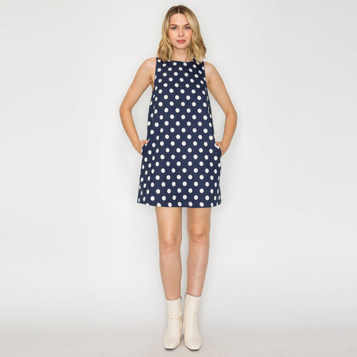 I LOVE POLKA DOTS Navy Mini Dress
