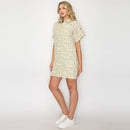 Macha Green Patch Work lace Mini Shift Dress