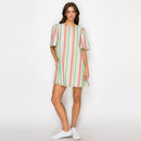 Festival Stripes Flare Sleeves Mini Dress