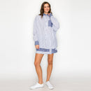 Blue Breeze Mixed-Stripe Wrap Skort