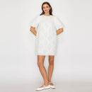 Pure White Cotton with Embroidery Mini Dress