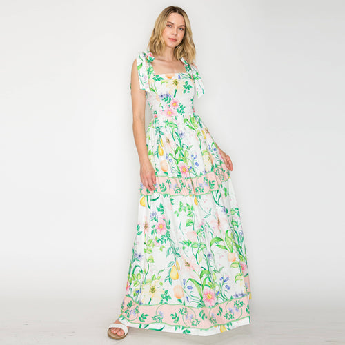 Summer Romantic Garden with Shell Maxi Dress