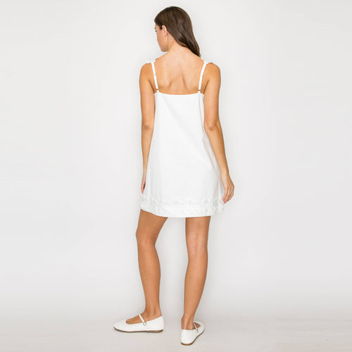Lovely White Daisy Mini Dress