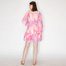 Abstract print off shoulder mini dress - LWD2573