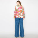 Floral print long sleeves blouse
