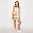 Brown Summer Tropical Mini Shift Dress