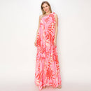 Print one shoulder maxi dress