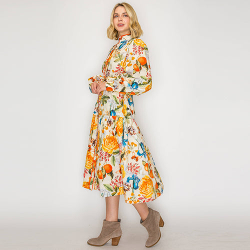 Harvest Flower Midi Dress