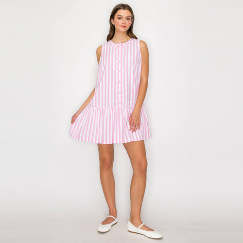 Dreamy Pink Stripe Mini Dress
