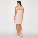 Soft Pink Stripe w/ Embroidery Mini Dress w/ Ruffle -LWD2843