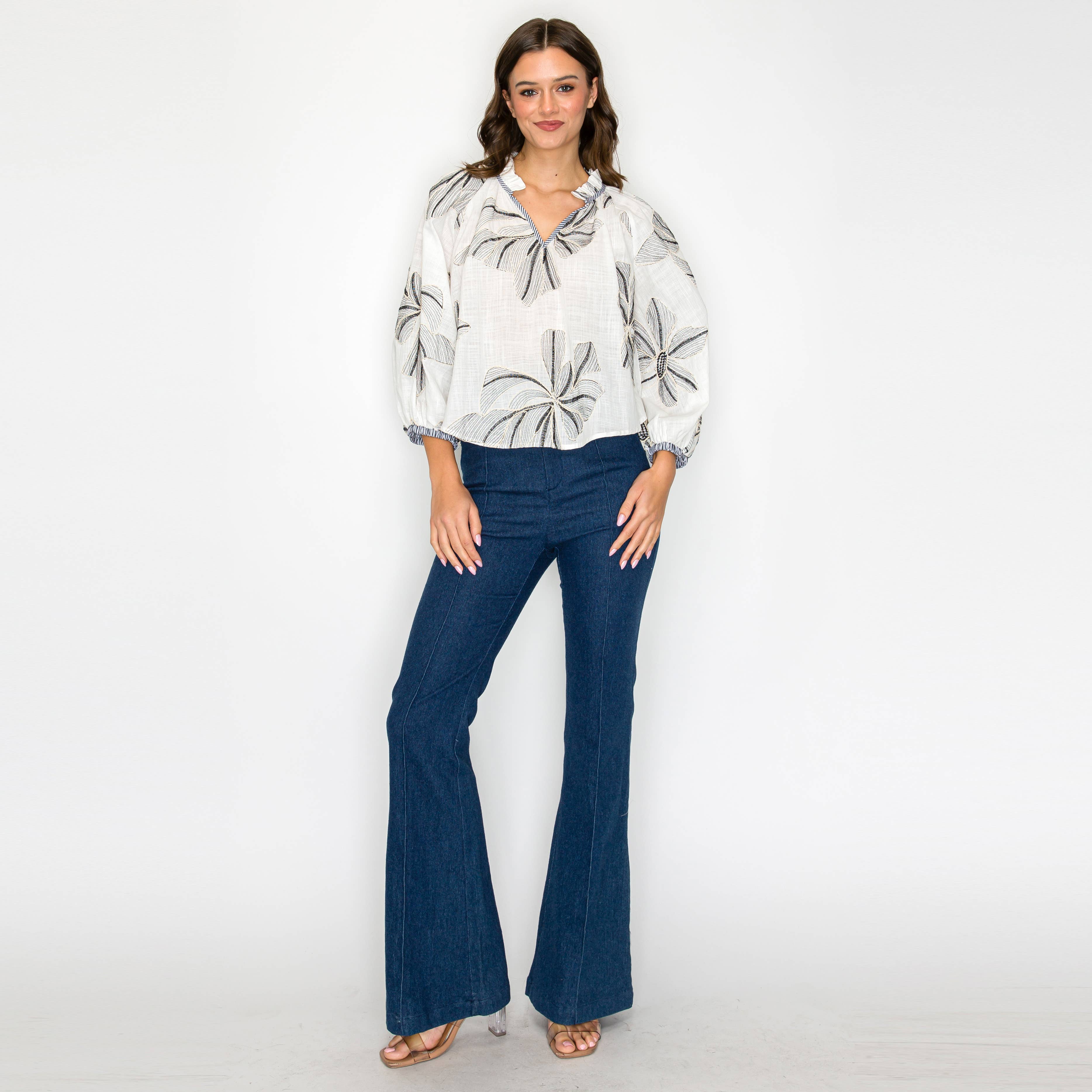 Palm Breeze Artist Blouse