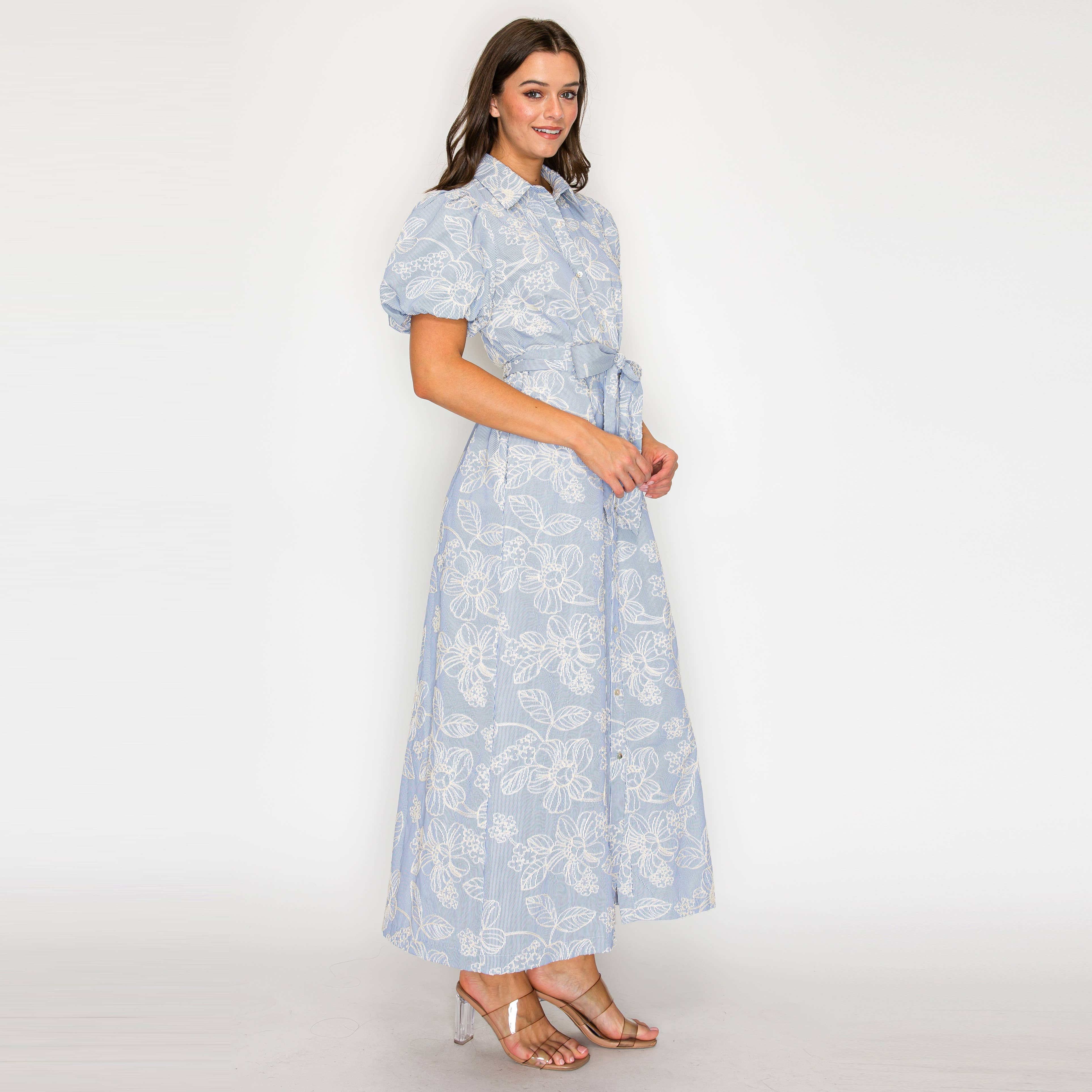 Bluebell Garden Stripe Midi Dress