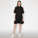 Linen print shirts mini dress