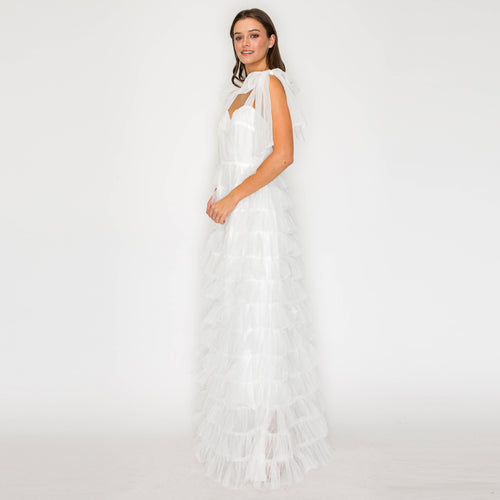 Ethereal Garden Ruffle Mesh Gown