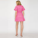Pretty Pink Checker Boucle Mini Dress