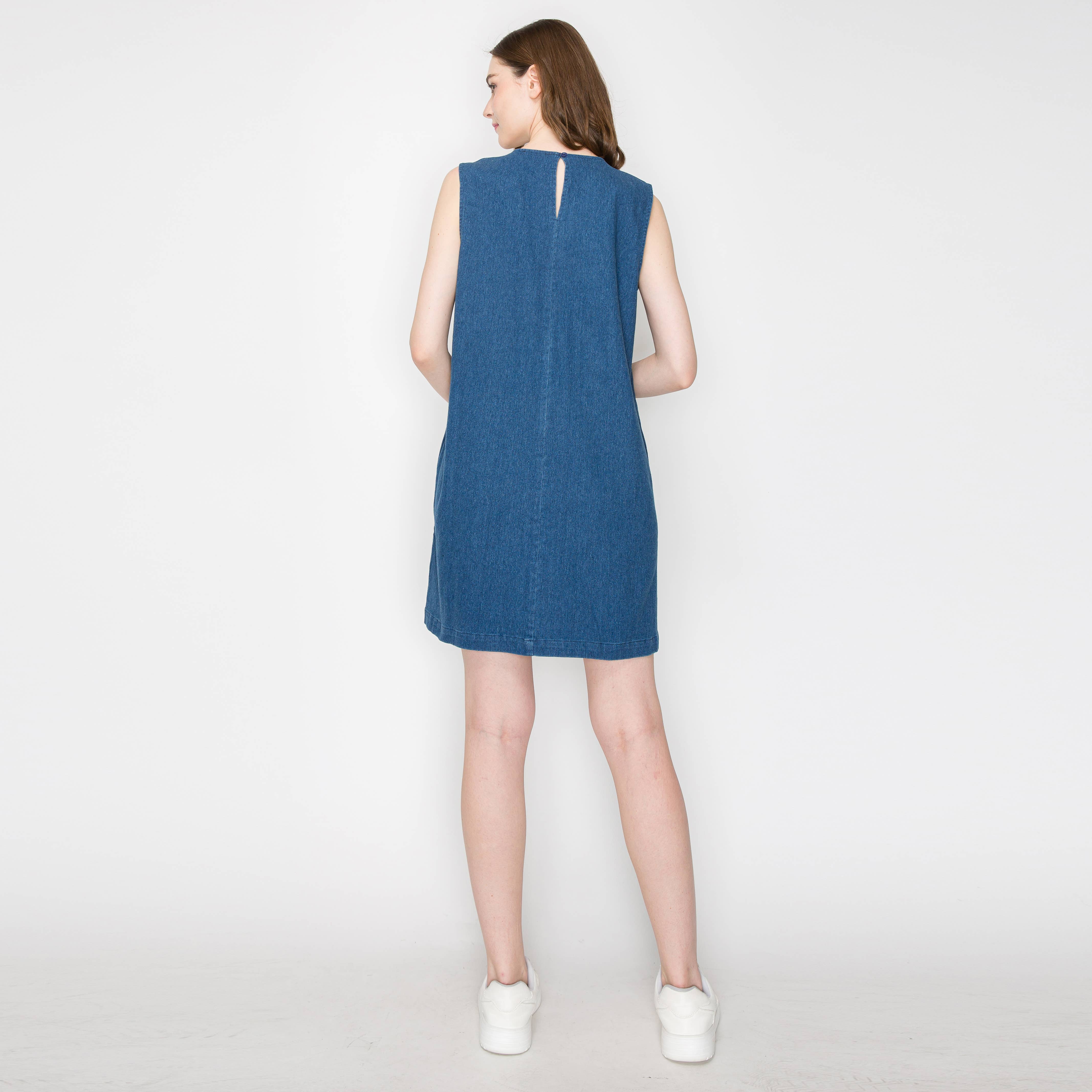 Scallop lover denim mini dress