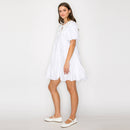 Cute Cute White Mini Dress with Collar