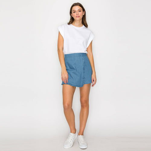 Ruffle Ruffle denim skort