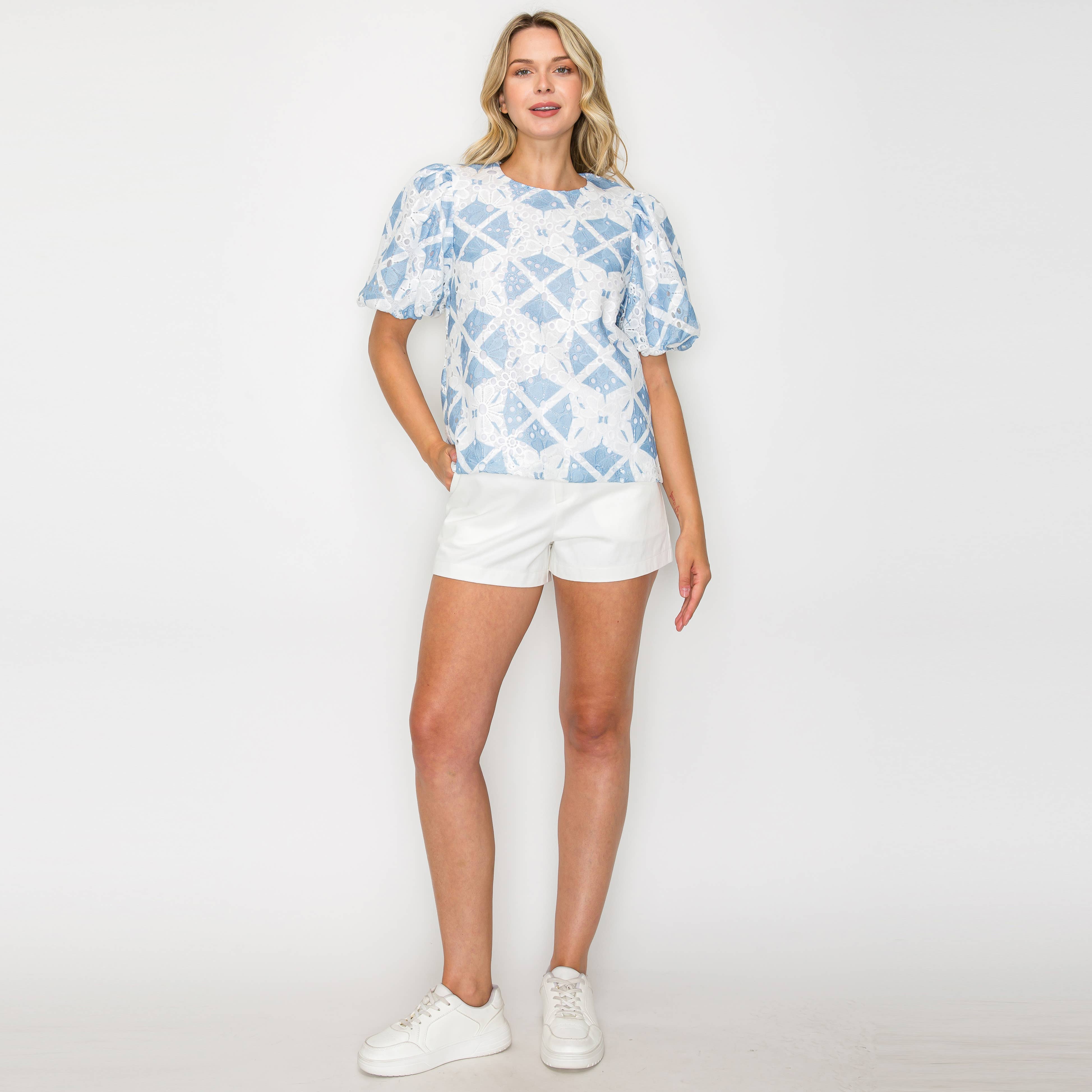 Lace Print on Lace Top