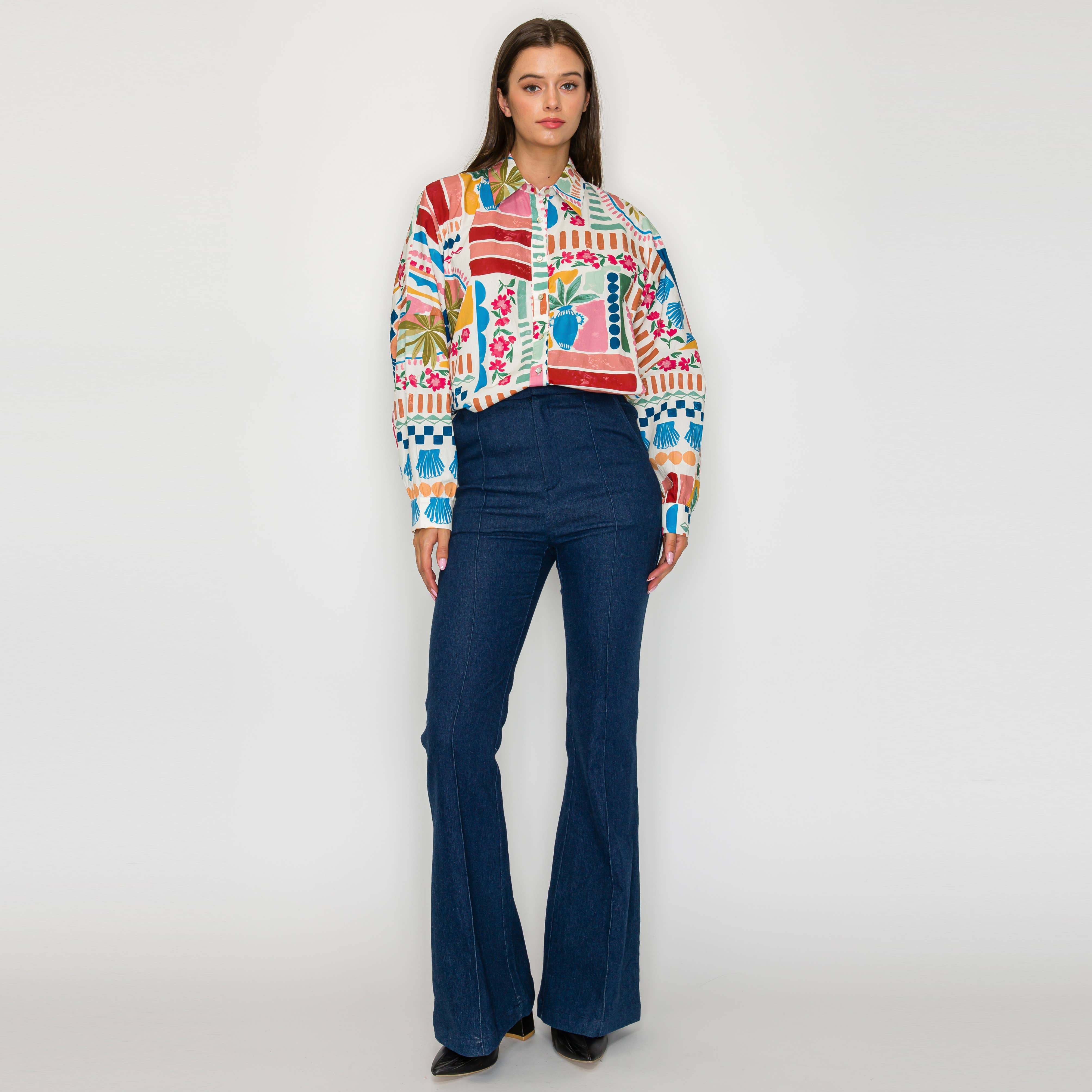 Dreamy Desert Print Oversized Shirts