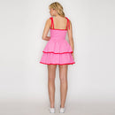 Strawberries Pink Double Ruffle Mini Dress