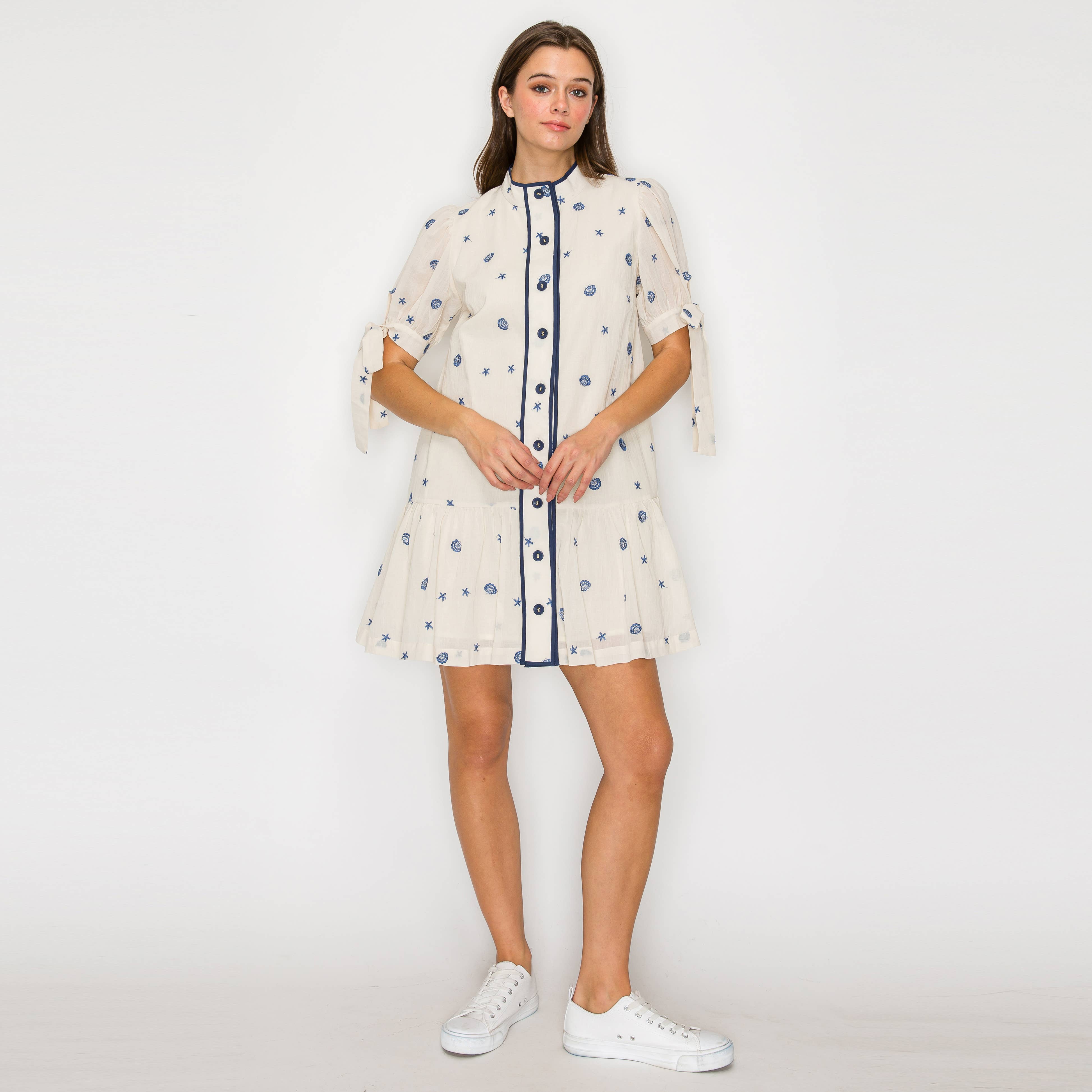 Under The Sea Embroidery Mini Dress