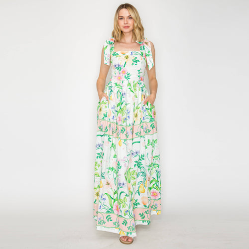 Summer Romantic Garden with Shell Maxi Dress