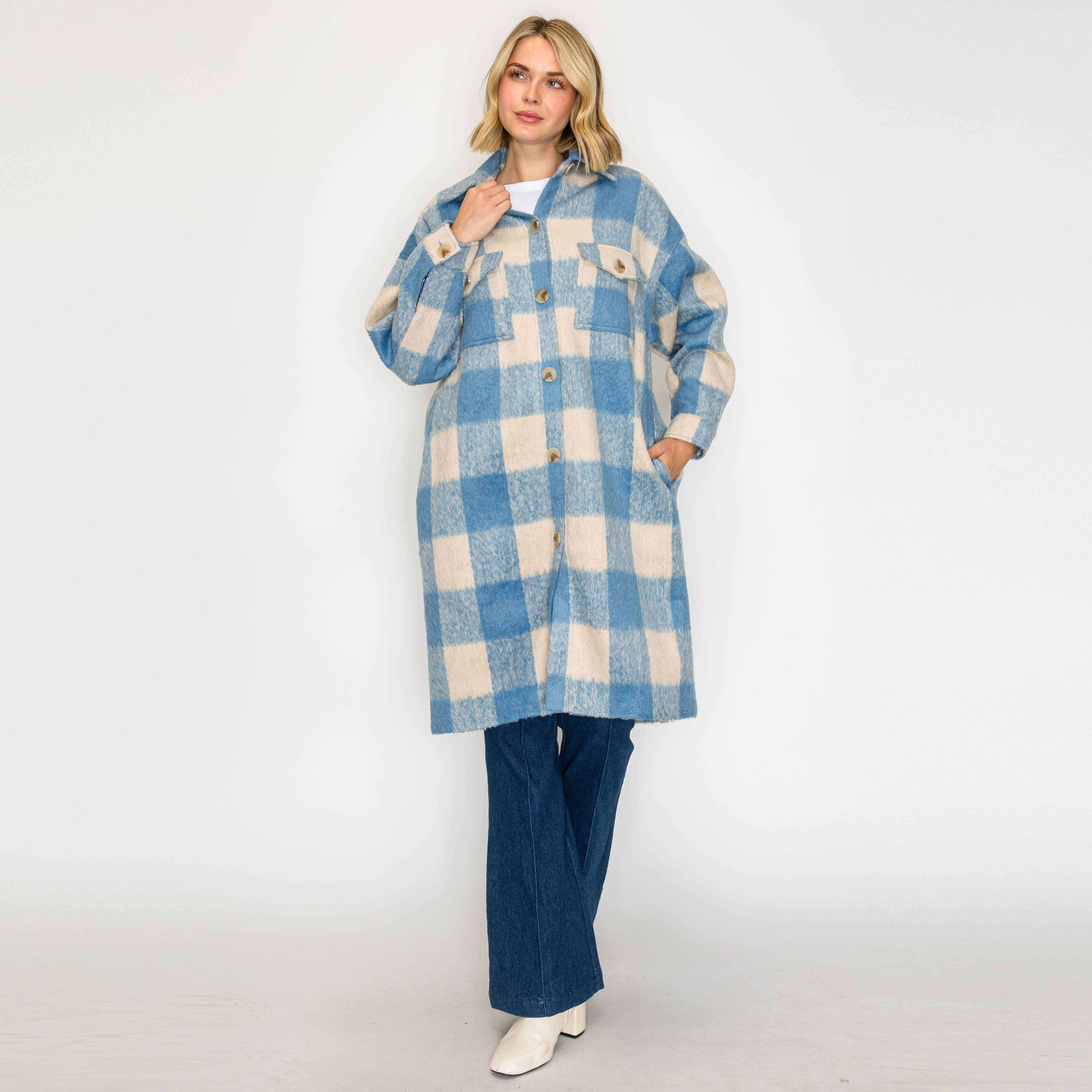 Serene Check Longline Coat