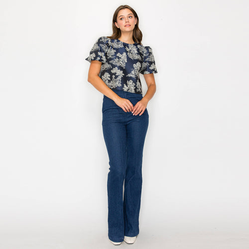 Toile Jacquard pattern top