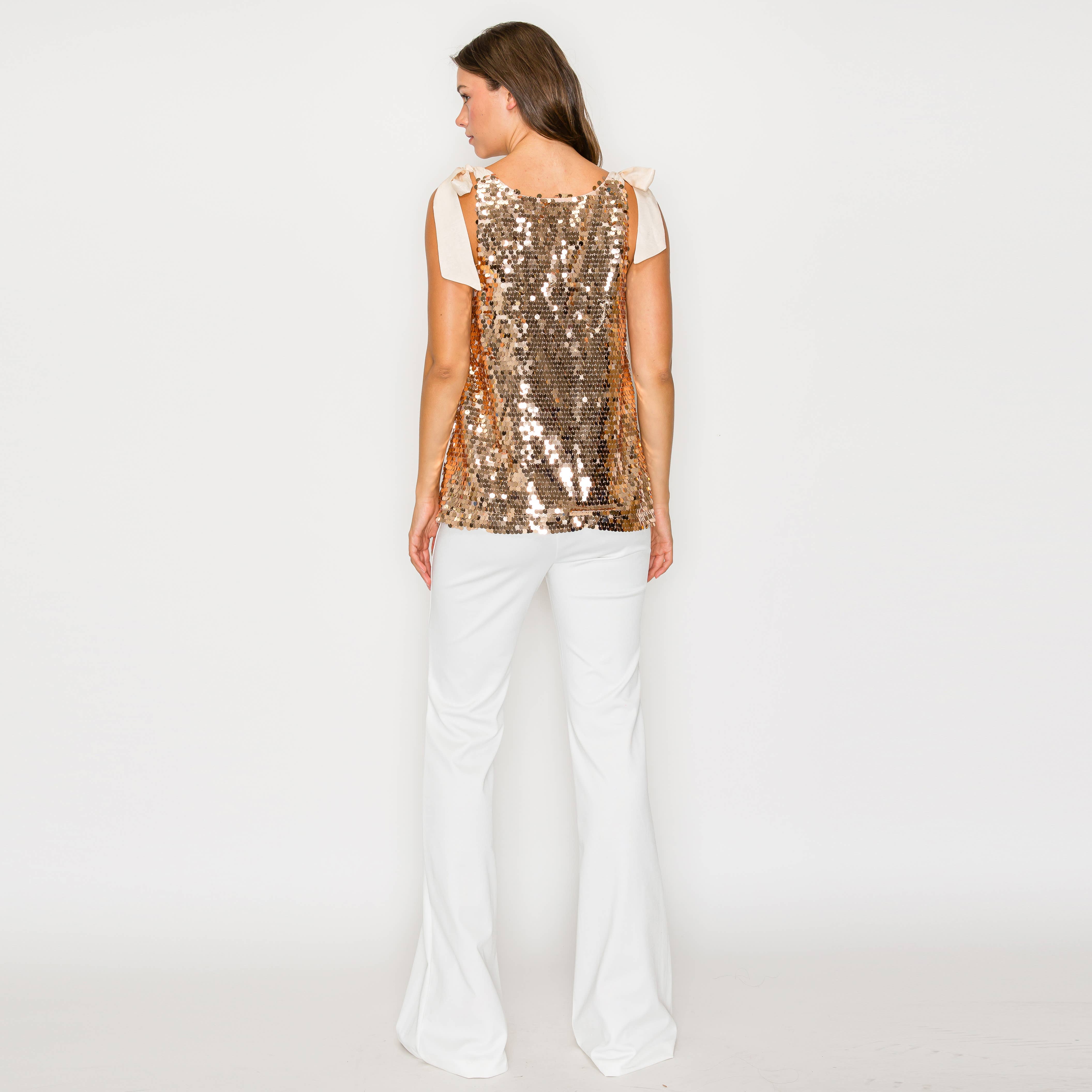 Sparkle little star top - CHAMPAGNE