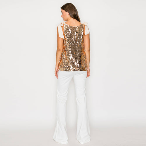 Sparkle little star top - CHAMPAGNE