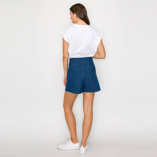 Stretch Denim Skort with RICK RACK Trim
