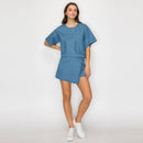 Ruffle Ruffle Denim Top