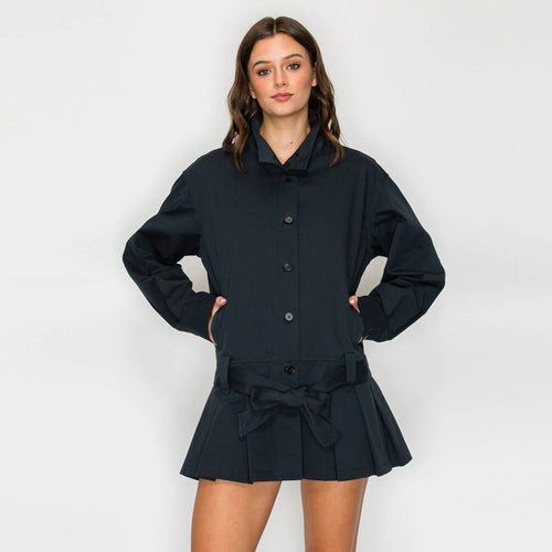 The Harper Pleated Trench Jacket