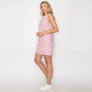 Single Pink Lace Patch Work Mini Shift Dress