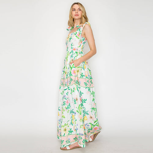 Summer Romantic Garden with Shell Maxi Dress