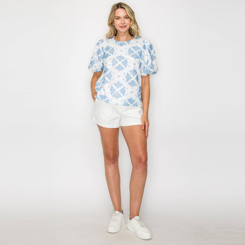 Lace Print on Lace Top