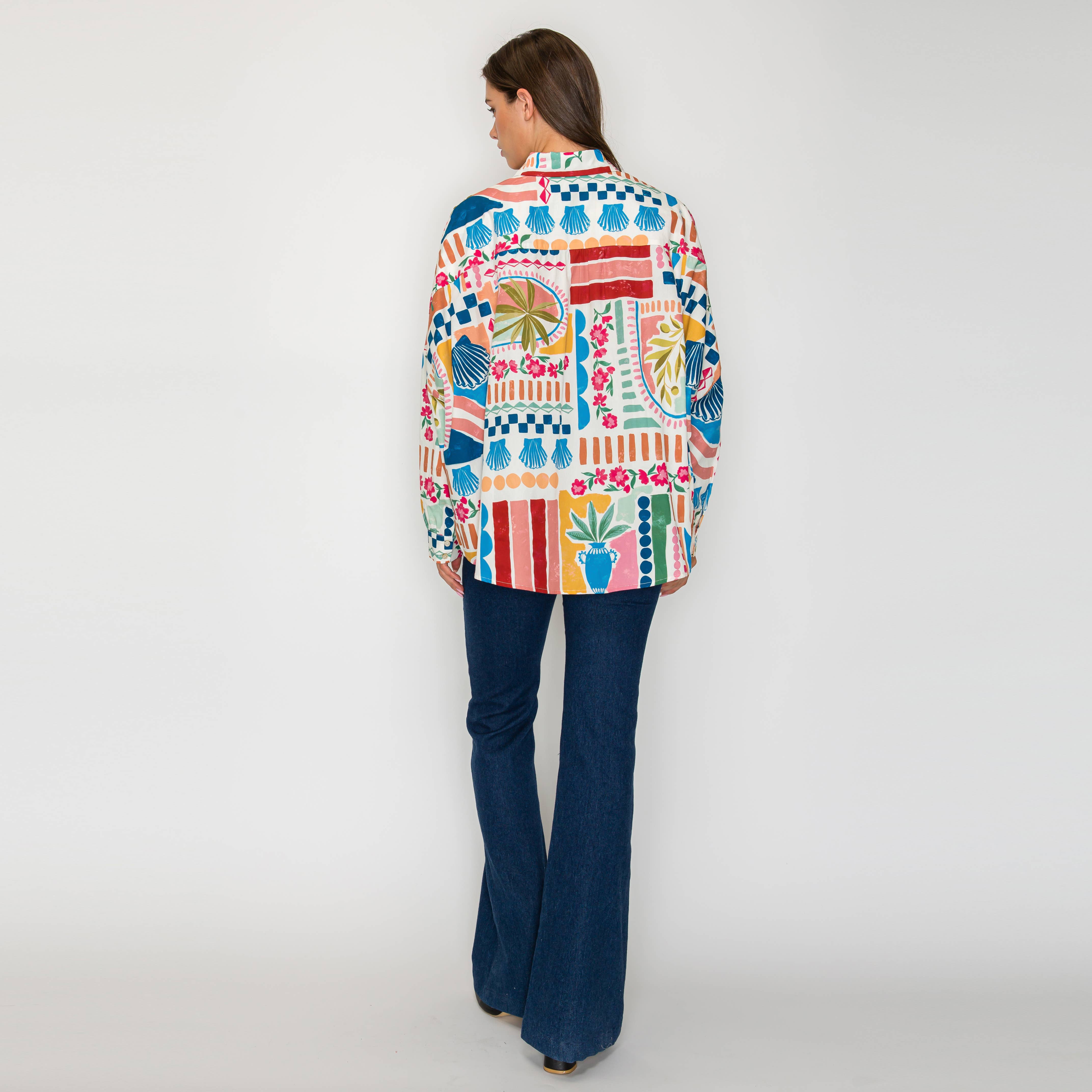 Dreamy Desert Print Oversized Shirts