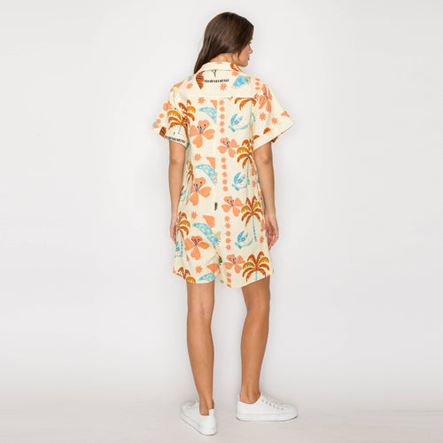 Brown Summer Tropical Romper