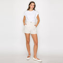 Linen Shorts with Bead Button