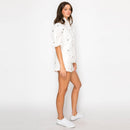 Dandelion Embroidery Shirts with Ruffle Detail