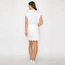 Lovely White Daisy Mini Skirt