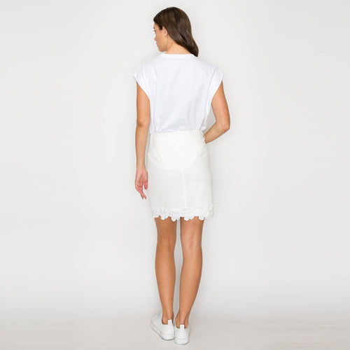 Lovely White Daisy Mini Skirt