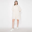 Cotton Gauze oversized shirts mini dress IVORY